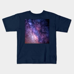 hippie blue purple starry sky universe galaxy Kids T-Shirt